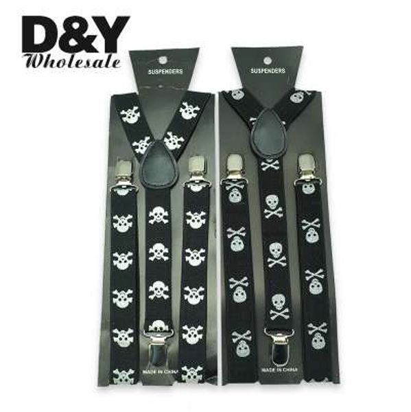 women men`s clip-on braces elastic slim suspender 1inch wide "2 shiny skull" design mix polyester y- back suspenders, Black;white
women men`s clip-on braces elastic slim suspender 1inch wide "2 shiny skull" design mix polyester y- back suspenders, Black;white