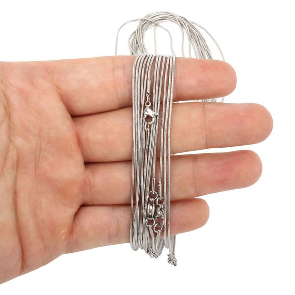 20pcs wholesale womens silver strong 316l stainless steel snake chain necklace in bulk quality
20pcs wholesale womens silver strong 316l stainless steel snake chain necklace in bulk quality