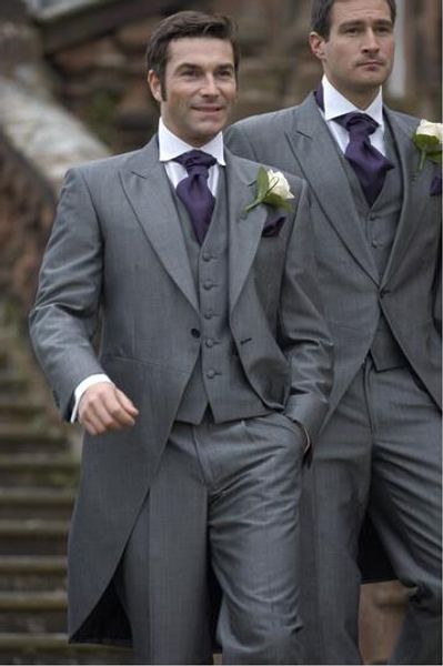 -- classic design peaked lapel grey morning style tailcoat men party groomsmen suits in wedding tuxedos (jacket+pants+tie+vest) no;282, Black;gray
-- classic design peaked lapel grey morning style tailcoat men party groomsmen suits in wedding tuxedos (jacket+pants+tie+vest) no;282, Black;gray