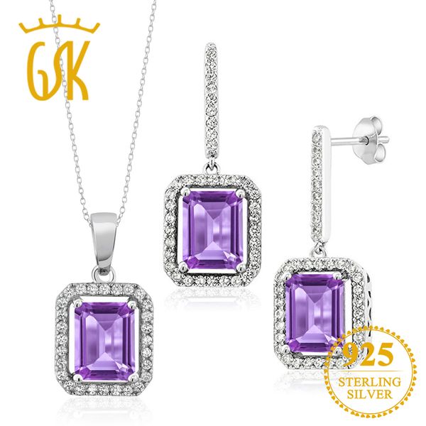 gemstoneking 7.33 ct octagon natural purple amethyst pendant earrings set 925 sterling silver gemstone jewelry set for women, Black
gemstoneking 7.33 ct octagon natural purple amethyst pendant earrings set 925 sterling silver gemstone jewelry set for women, Black