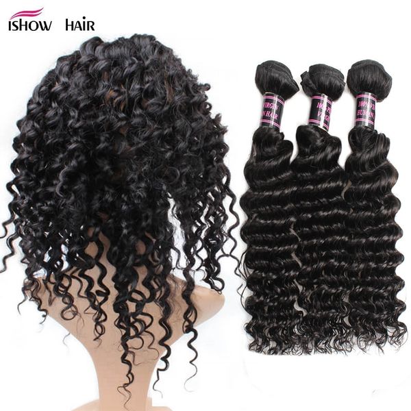360 deep wave lace closure with 3bundles virgin hair extensions 8a peruvian brazilian hair indian virgin human hair wholesale, Black
360 deep wave lace closure with 3bundles virgin hair extensions 8a peruvian brazilian hair indian virgin human hair wholesale, Black