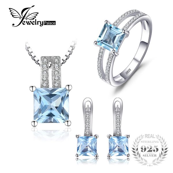 jewelrypalace 2.8ct princess cut sky blue z wedding anniversary ring pendant necklace hoop earrings 925 silver jewelry sets, Black
jewelrypalace 2.8ct princess cut sky blue z wedding anniversary ring pendant necklace hoop earrings 925 silver jewelry sets, Black