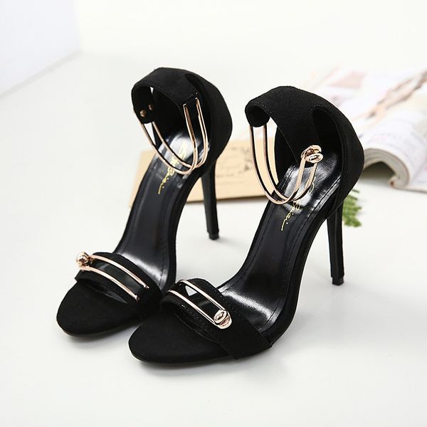 new fashionl women high heel pumps open toe elegant catwalk show style crystal sandals word buckle lady party shoes plus size, Black
new fashionl women high heel pumps open toe elegant catwalk show style crystal sandals word buckle lady party shoes plus size, Black