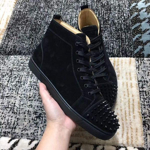 special offer 2018 high sneaker shoes for women with suede leather spikes toe studded comfortable men lace-up casual shoes size 35-46, Black
special offer 2018 high sneaker shoes for women with suede leather spikes toe studded comfortable men lace-up casual shoes size 35-46, Black