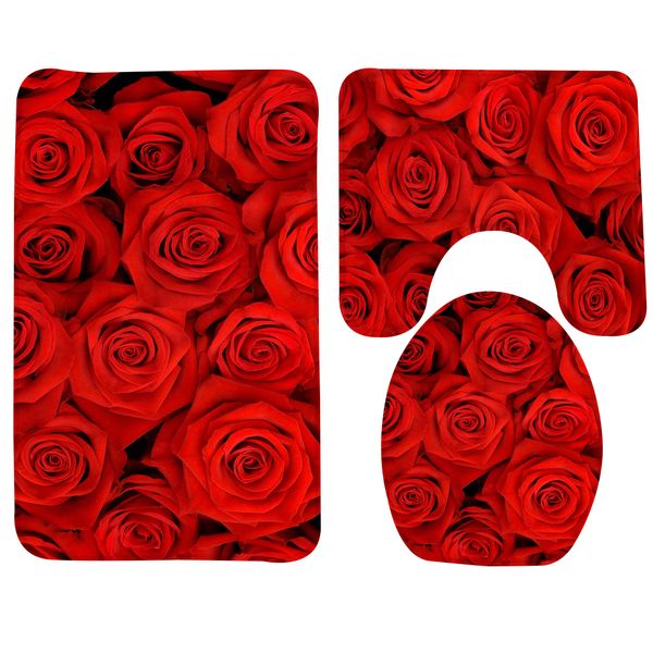 3pcs bath mat set red rose flowers bathroom rug bathroom anti slip shower mat and toilet sets
3pcs bath mat set red rose flowers bathroom rug bathroom anti slip shower mat and toilet sets