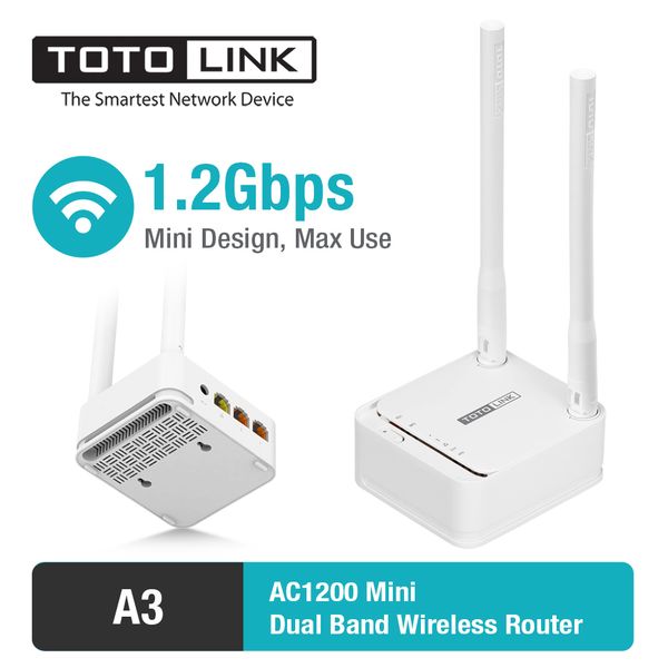 totolink a3 11ac 1200mbps wifi router with wireless and ap in one, and 2 pcs of 5dbi antennas
totolink a3 11ac 1200mbps wifi router with wireless and ap in one, and 2 pcs of 5dbi antennas