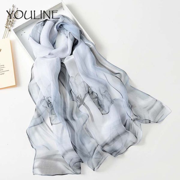 youline new trendy chiffon silk scarf 2018 female summer scarf long design cape silk scarves shawl beach summer ultra-thin towel, Blue;gray
youline new trendy chiffon silk scarf 2018 female summer scarf long design cape silk scarves shawl beach summer ultra-thin towel, Blue;gray