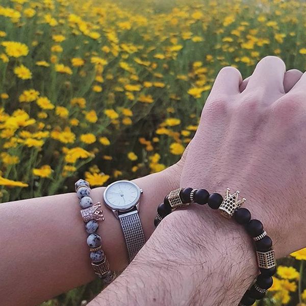 men bracelet crown lover natural stone bangle pulseras mujer moda 2018 red bead zircon dropshipping customized logo, Black
men bracelet crown lover natural stone bangle pulseras mujer moda 2018 red bead zircon dropshipping customized logo, Black