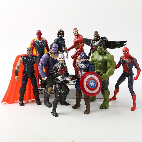 avengers 3 infinity war hulk/iron man/spiderman/thanos/vision/ captain america/ant man/thor/loki pvc action figure set kids toys
avengers 3 infinity war hulk/iron man/spiderman/thanos/vision/ captain america/ant man/thor/loki pvc action figure set kids toys