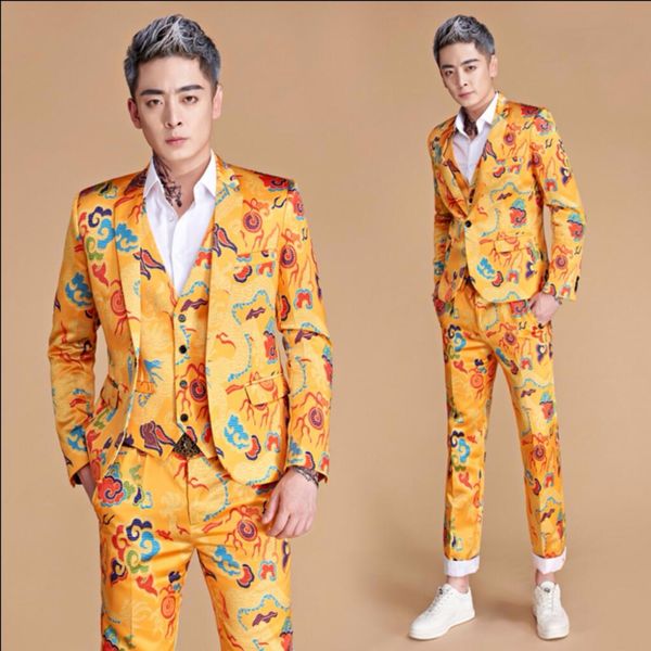 m-3xl new men print suits golden yellow chinese dragon slim suit dress nightclub singer performance costume hairstylist clothing, White;black
m-3xl new men print suits golden yellow chinese dragon slim suit dress nightclub singer performance costume hairstylist clothing, White;black