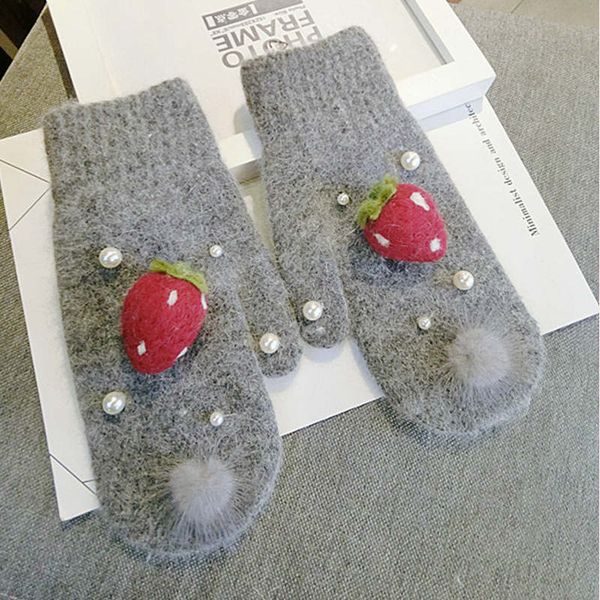 strawberry decoration full finger mittens women warm winter gloves cashmere thick soft eldiven winter fashion wrist gauntes gift, Blue;gray
strawberry decoration full finger mittens women warm winter gloves cashmere thick soft eldiven winter fashion wrist gauntes gift, Blue;gray