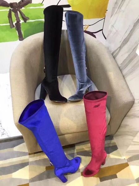 green gray wine blue autumn and winter round toe high heel 10cm women pumps slip on over the knee long boots, Black
green gray wine blue autumn and winter round toe high heel 10cm women pumps slip on over the knee long boots, Black
