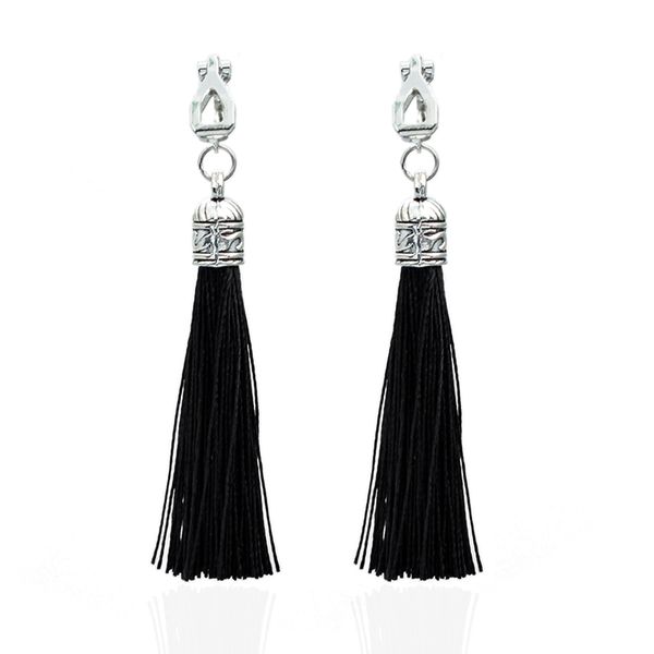 chadestinty tassel earrings for women antique long ear clip earing black white silk fabric fringe earring vintage cuff earings, Silver
chadestinty tassel earrings for women antique long ear clip earing black white silk fabric fringe earring vintage cuff earings, Silver