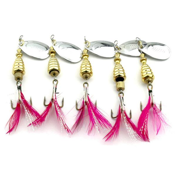 5pcs feather fishing hooks,rooster tail, fishing spinner spoon lures rotatable inline bass trout fishing tackle baits 7cm-9.5g spinners,spi
5pcs feather fishing hooks,rooster tail, fishing spinner spoon lures rotatable inline bass trout fishing tackle baits 7cm-9.5g spinners,spi