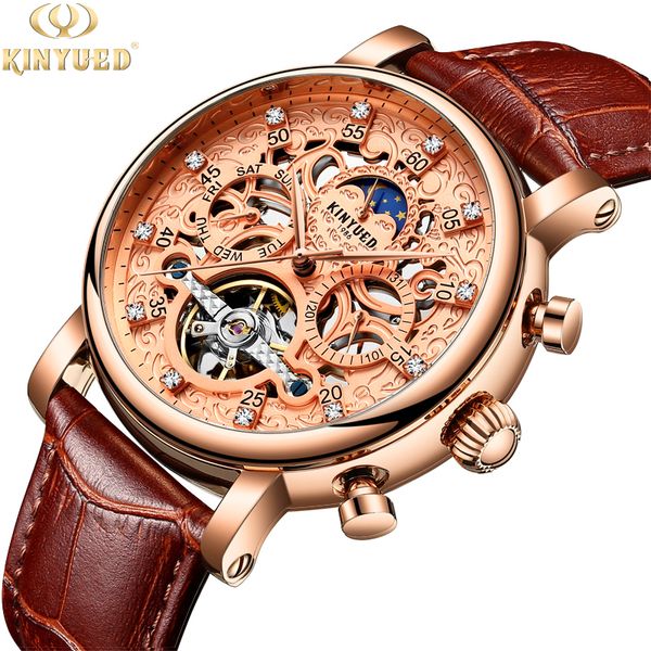 kinyued skeleton automatic watch men sun moon phase waterproof mens mechanical watches wristwatches, Slivery;brown
kinyued skeleton automatic watch men sun moon phase waterproof mens mechanical watches wristwatches, Slivery;brown