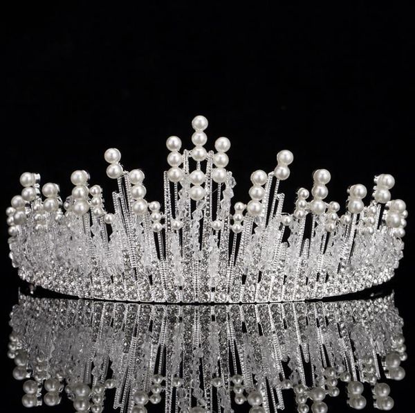 new bridal headwear alloy crown pearl wedding crown wedding bridal crown wedding dress accessories, Silver
new bridal headwear alloy crown pearl wedding crown wedding bridal crown wedding dress accessories, Silver