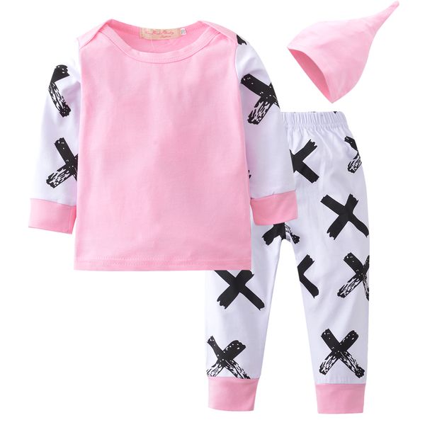 3pcs new autumn clothes newborn baby boy girl clothing long sleeve patchwork cross printing t shirt+pants+hat clothing set, White
3pcs new autumn clothes newborn baby boy girl clothing long sleeve patchwork cross printing t shirt+pants+hat clothing set, White