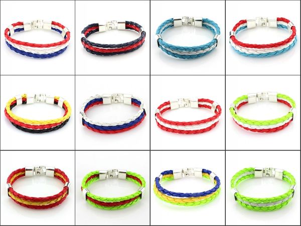 2018 russia world cup flag colorful bracelet spain germany football fans symbolize wearing hand-woven retro pu leather bracelet sale, Black
2018 russia world cup flag colorful bracelet spain germany football fans symbolize wearing hand-woven retro pu leather bracelet sale, Black