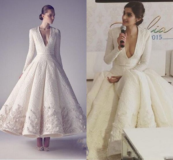 ashi studio white vintage tea length prom dresses sonam kapoor formal v-neck long sleeve middle east arabic occasion prom gowns, Black
ashi studio white vintage tea length prom dresses sonam kapoor formal v-neck long sleeve middle east arabic occasion prom gowns, Black