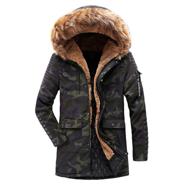 

moruancle men long winter warm jackets and coats with fur hood cotton lined thick thermal windbreaker parkas for man outerwear, Black;brown