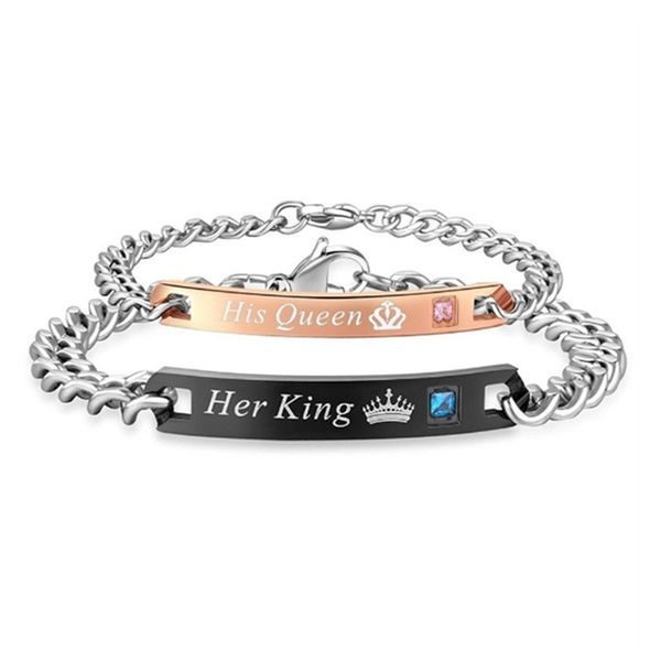 fashion diy her king his queen couple bracelets stainless steel crytal crown charm bracelets for women men drop shipping, Golden;silver
fashion diy her king his queen couple bracelets stainless steel crytal crown charm bracelets for women men drop shipping, Golden;silver