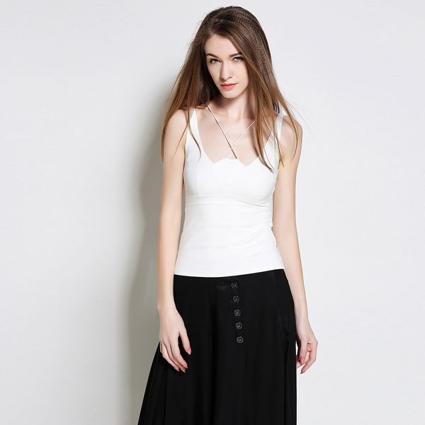 camisole women solid color cotton vest simple stretchable ladies v neck slim splicing strappy camis tank top, Black;white
camisole women solid color cotton vest simple stretchable ladies v neck slim splicing strappy camis tank top, Black;white