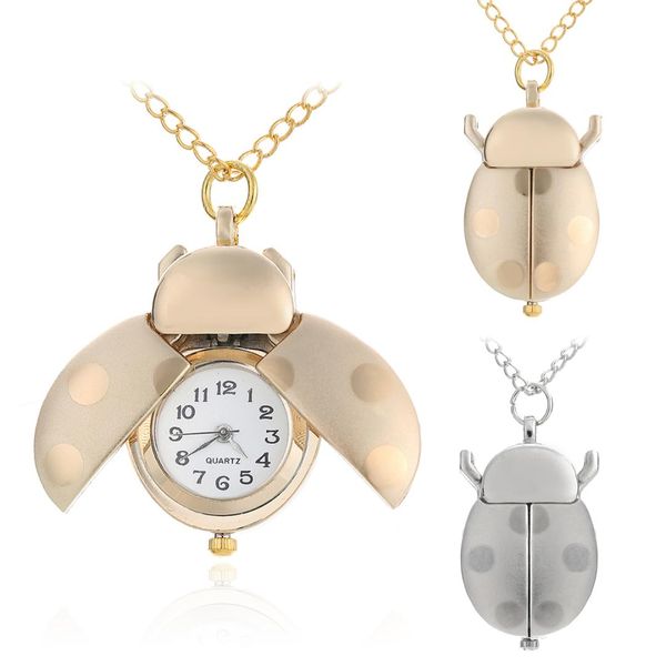 shellhard gold/silver beetle pocket watch women small animal necklace pendant quartz fob pocket watch with chain, Slivery;golden
shellhard gold/silver beetle pocket watch women small animal necklace pendant quartz fob pocket watch with chain, Slivery;golden
