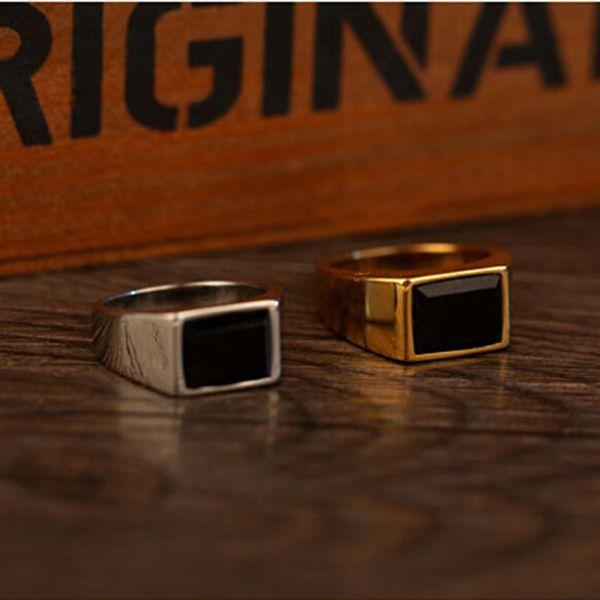elegant square black onyx stone band ring men in titanium stainless steel gold/silver color fashion mens jewelry quality, Golden;silver
elegant square black onyx stone band ring men in titanium stainless steel gold/silver color fashion mens jewelry quality, Golden;silver