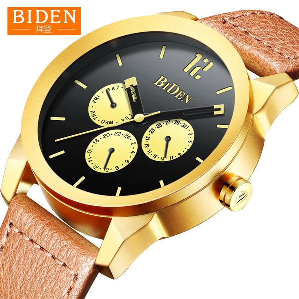 watches men from biden brand waterproof clock male leather strap date/week casual quartz watch men's simple wristwatch, Slivery;brown
watches men from biden brand waterproof clock male leather strap date/week casual quartz watch men's simple wristwatch, Slivery;brown