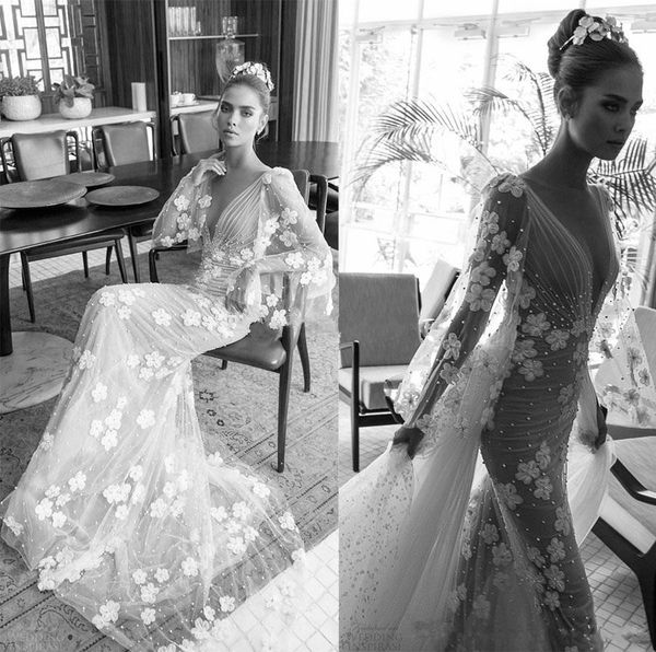 2020 elihav sasson свадебные платья кружева 3d цветочные аппликации с длинными рукавами пляж свадебные платья глубокий v образным вырезом ил, White 
2020 elihav sasson свадебные платья кружева 3d цветочные аппликации с длинными рукавами пляж свадебные платья глубокий v образным вырезом ил, White