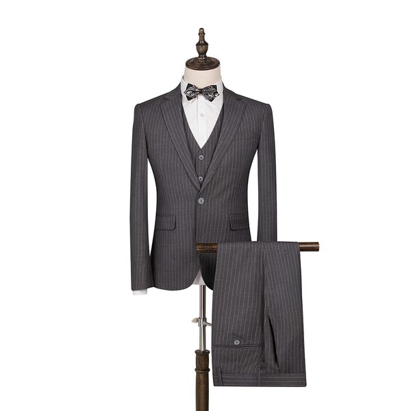 folobe fashion grey striped 3pcs slim fit suits formal business tuxedos casual wear groomsmen suits for wedding mens, White;black
folobe fashion grey striped 3pcs slim fit suits formal business tuxedos casual wear groomsmen suits for wedding mens, White;black