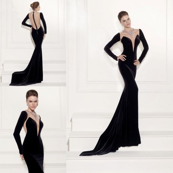2019 designer black prom dresses sheer neck long sleeves fall winter mermaid evening dress illusion zipper back formal party gowns
2019 designer black prom dresses sheer neck long sleeves fall winter mermaid evening dress illusion zipper back formal party gowns
