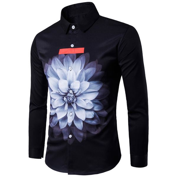 2018 spring autumn men casual shirt digital printing black flower long sleeve shirt male camisa masculina tuxedo dress, White;black
2018 spring autumn men casual shirt digital printing black flower long sleeve shirt male camisa masculina tuxedo dress, White;black
