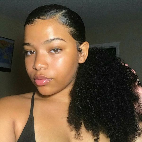 one piece long ponytail women fashion hair extensions hair clip afro puff kinky curly ponytail wrap around ponytail hairpiece 120g, Black
one piece long ponytail women fashion hair extensions hair clip afro puff kinky curly ponytail wrap around ponytail hairpiece 120g, Black