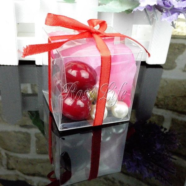50pieces/lot clear square wedding favor gift box transparent party candy bags wholesales