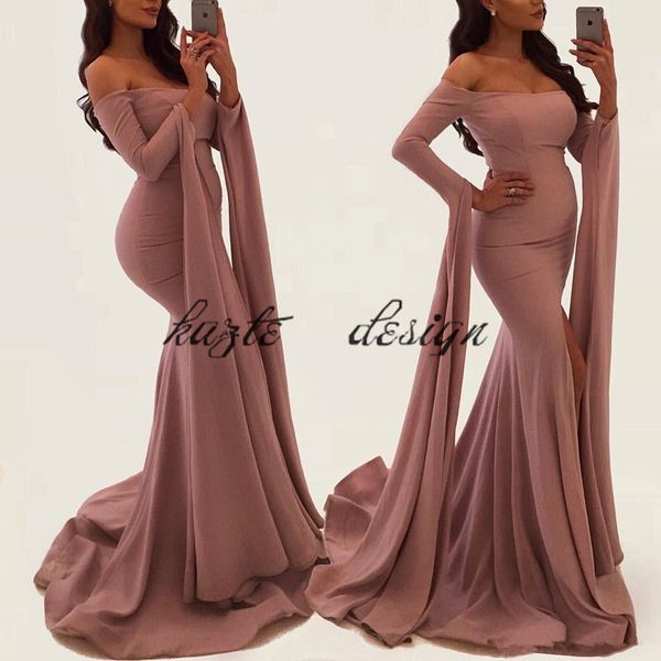 unique design off shoulder long sleeve evening gowns sweep train stretchable split front mermaid prom dresses gown, Black;red
unique design off shoulder long sleeve evening gowns sweep train stretchable split front mermaid prom dresses gown, Black;red