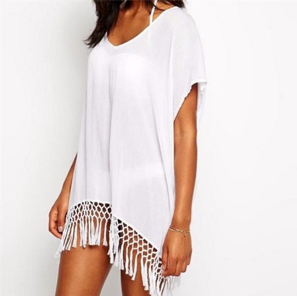2018 summer beach dress with tassels pareo beachwear tunic white chiffon sarong swimsuit dress swimwear, White;black
2018 summer beach dress with tassels pareo beachwear tunic white chiffon sarong swimsuit dress swimwear, White;black