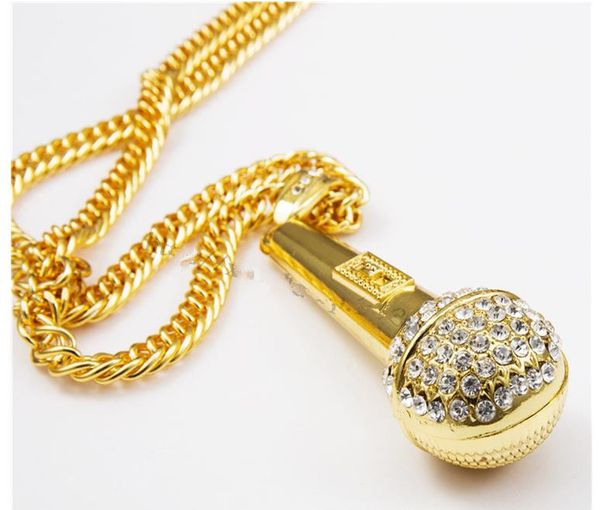 new singing ktv wireless microphone rhinestone pendant necklace stainless steel/gold plated rope chain collier fashion women men jewelry, Silver
new singing ktv wireless microphone rhinestone pendant necklace stainless steel/gold plated rope chain collier fashion women men jewelry, Silver