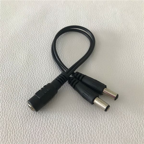 

Wholesale 100pcs/lot 5.5mm x 2.1mm DC 1 Female to 2 Male 2 Way Y Splitter Power Cable Cord for CCTV Camera Security