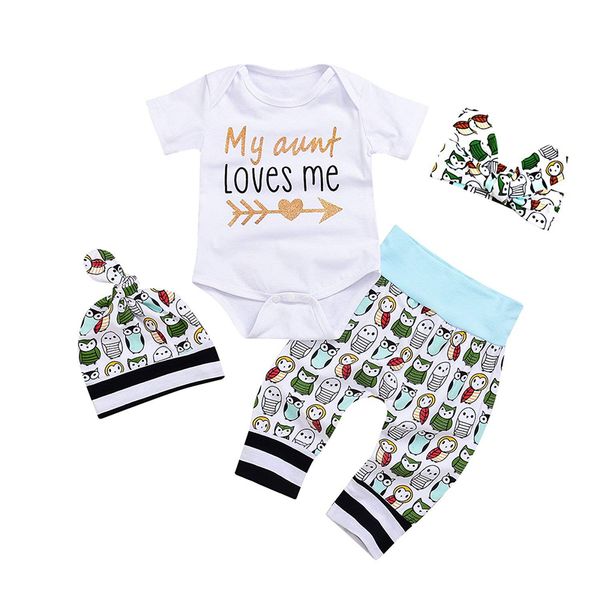4pcs infant newborn baby boys girls short sleeve arrow romper+animals pants+hat+headband clothing outfits set, White
4pcs infant newborn baby boys girls short sleeve arrow romper+animals pants+hat+headband clothing outfits set, White