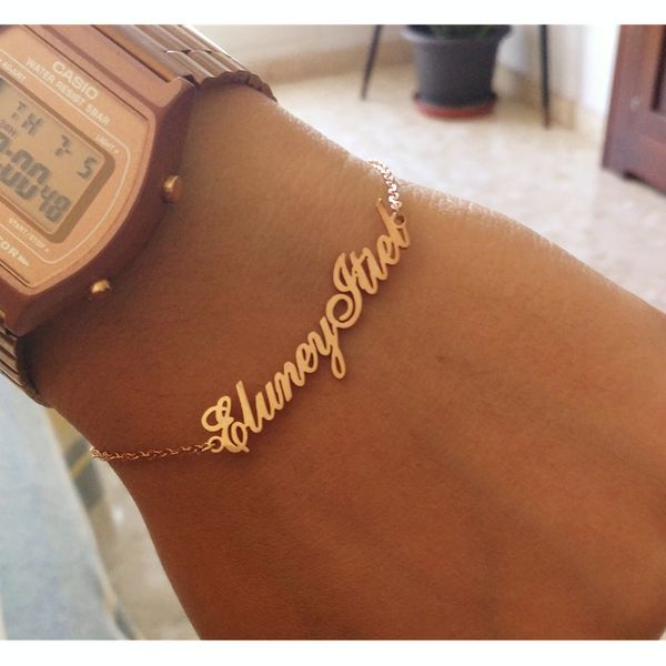 personalized name chains bracelet charms handmade jewelry custom engraved handwriting signature pulseira feminina women kids, Golden;silver
personalized name chains bracelet charms handmade jewelry custom engraved handwriting signature pulseira feminina women kids, Golden;silver