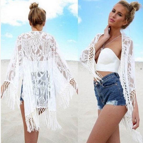 2018new fashion kimono cardigan women hollow lace loose white black casual long sleeve tassel 2016 blouse
2018new fashion kimono cardigan women hollow lace loose white black casual long sleeve tassel 2016 blouse
