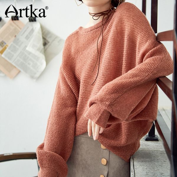 artka 2018 autumn new women solid pullovers o-neck batwing sleeve all-match sweater yb11182q, White;black
artka 2018 autumn new women solid pullovers o-neck batwing sleeve all-match sweater yb11182q, White;black