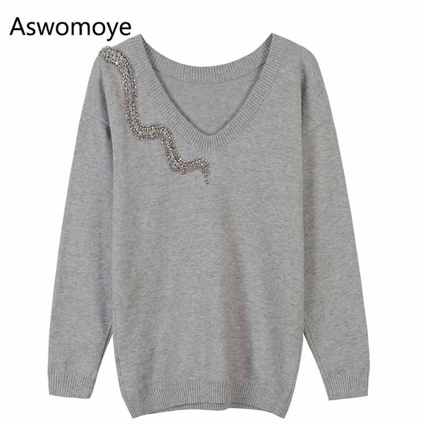 2018 new autumn spring women sweater full sleeve v-neck knitted pullovers snake beaded embroidery female knitwear, White;black
2018 new autumn spring women sweater full sleeve v-neck knitted pullovers snake beaded embroidery female knitwear, White;black