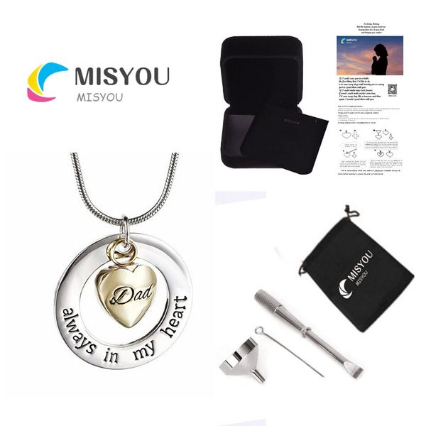 opening the engraved heart-shaped dad pendant custom-made stainless steel urn to commemorate the funeral and funeral jewelry necklace, Silver
opening the engraved heart-shaped dad pendant custom-made stainless steel urn to commemorate the funeral and funeral jewelry necklace, Silver