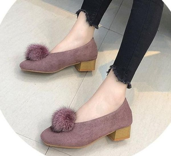 send coarse heel low heel square head women korean autumn and winter new style suede plus velvet warm hair ball single shoes, Black
send coarse heel low heel square head women korean autumn and winter new style suede plus velvet warm hair ball single shoes, Black