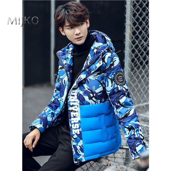 mijko 2018 winter new men casua jacket parka men warm coat fashion solid parkas thickening hat warm coats plus size m-3xl, Black