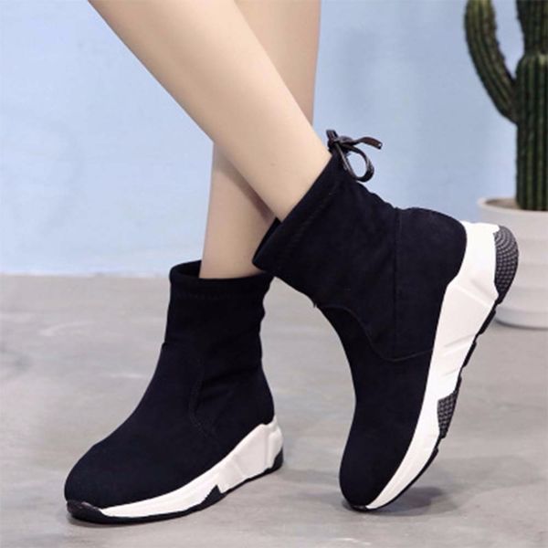 shoes women height increasing ankle boots pointed toe shoelaces slip-on ladies mujer winter snow cow suede woman shoes, Black
shoes women height increasing ankle boots pointed toe shoelaces slip-on ladies mujer winter snow cow suede woman shoes, Black