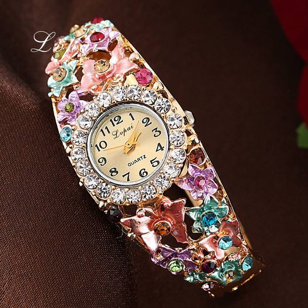 lvpai bracelet watch women crystal flower quartz wristwatch clock gold rhinestone women dress business watch xr1756, Slivery;brown
lvpai bracelet watch women crystal flower quartz wristwatch clock gold rhinestone women dress business watch xr1756, Slivery;brown