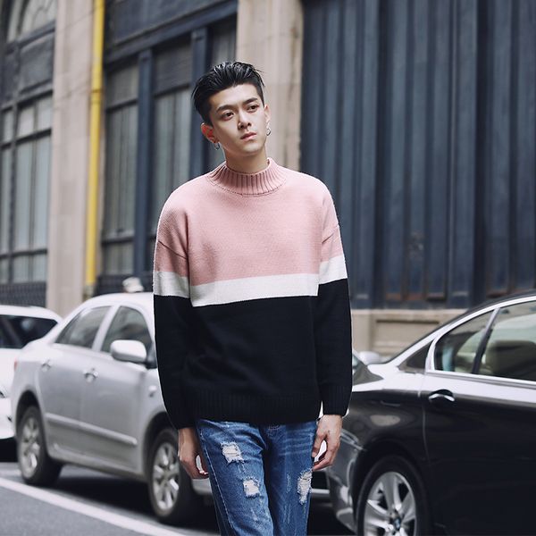 patchwork knit sweater korean men fashion clothing mens pullover sweaters erkek kazak pull homme black green grey pink, White;black
patchwork knit sweater korean men fashion clothing mens pullover sweaters erkek kazak pull homme black green grey pink, White;black